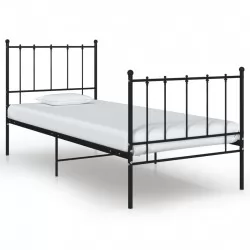 Рамка за легло, черна, метал, 100x200 cм