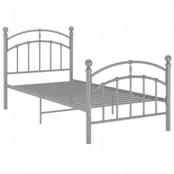Рамка за легло, сива, метал, 90x200 см