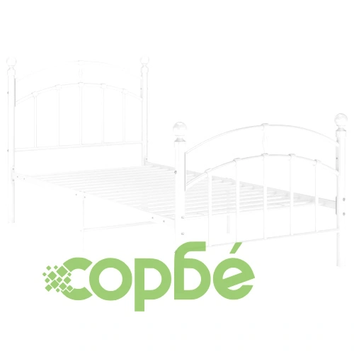 Рамка за легло, бяла, метал, 100x200 cм ➤ топ цена ➤ sorbe.bg