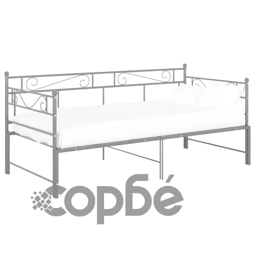 Рамка за легло, разтегателен диван, сива, метал, 90x200 см ➤ топ цена ➤ sorbe.bg