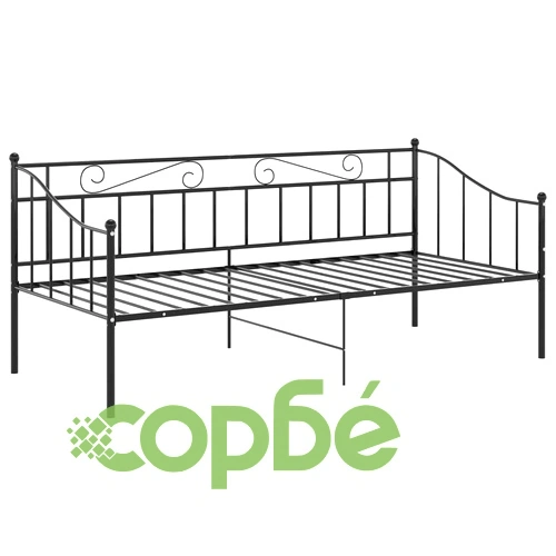 Рамка за разтегателен диван, черна, метал, 90x200 см ➤ топ цена ➤ sorbe.bg