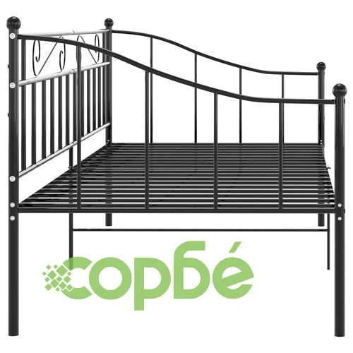 Рамка за разтегателен диван, черна, метал, 90x200 см ➤ топ цена ➤ sorbe.bg