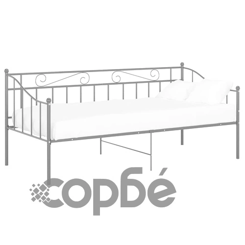 Рамка за легло, разтегателен диван, сива, метал, 90x200 см ➤ топ цена ➤ sorbe.bg