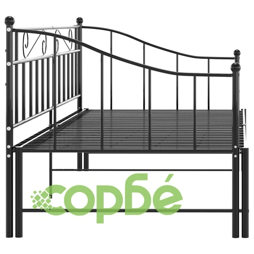 Рамка за легло, разтегателен диван, черна, метал, 90x200 см ➤ топ цена ➤ sorbe.bg