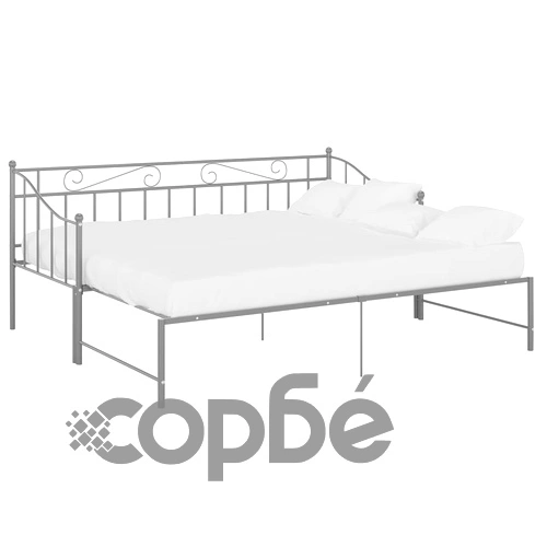 Рамка за легло, разтегателен диван, сива, метал, 90x200 см ➤ топ цена ➤ sorbe.bg