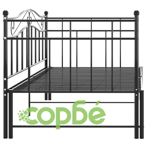Рамка за легло, разтегателен диван, черна, метал, 90x200 см ➤ топ цена ➤ sorbe.bg