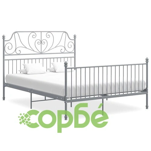 Рамка за легло, сива, метал, 160x200 см ➤ топ цена ➤ sorbe.bg