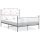 Рамка за легло, сива, метал, 160x200 см