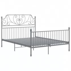 Рамка за легло, сива, метал, 160x200 см
