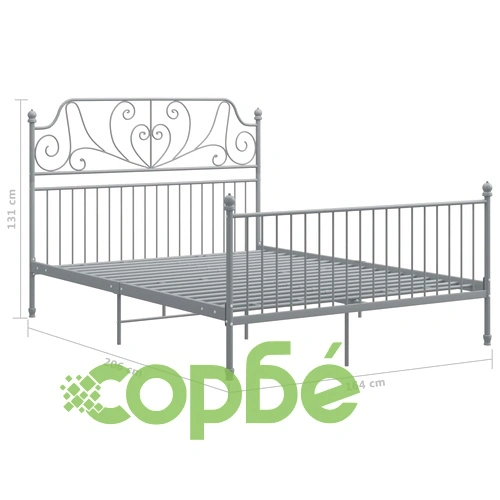 Рамка за легло, сива, метал, 160x200 см ➤ топ цена ➤ sorbe.bg