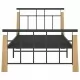 Рамка за легло, метал и дъбов масив, 100x200 см