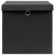 Кутии за съхранение с капаци 4 бр 28x28x28 см черни
