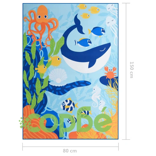 Пъстър килим с принт, 80x150 см, текстил ➤ топ цена ➤ sorbe.bg