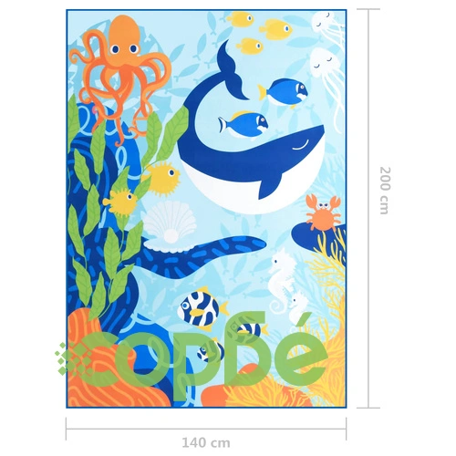 Пъстър килим с принт, 140x200 см, текстил ➤ топ цена ➤ sorbe.bg
