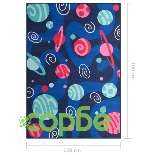 Пъстър килим с принт, 120x160 см, текстил ➤ топ цена ➤ sorbe.bg