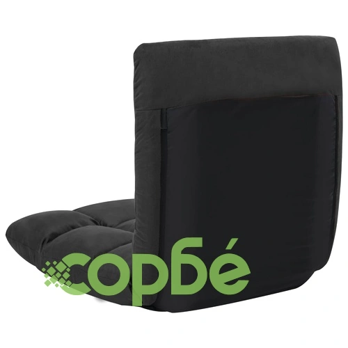 Сгъваем подов стол, черен, микрофибри на топ цена от sorbe.bg Сгъваем подов стол, черен, микрофибри ➤ топ цена ➤ sorbe.bg
