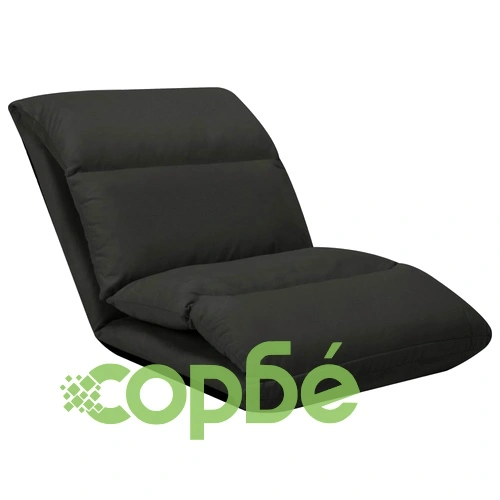 Сгъваем подов стол, черен, микрофибри ➤ топ цена ➤ sorbe.bg