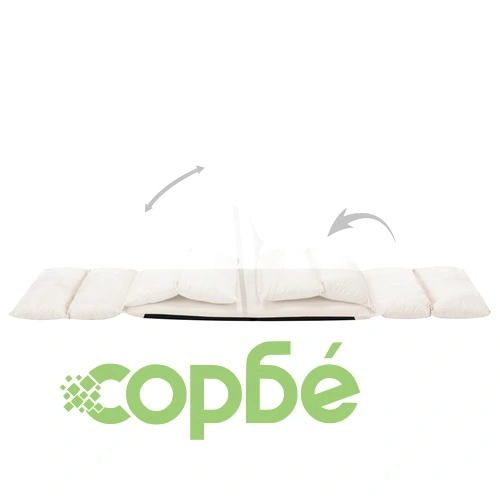 Сгъваем подов стол, кремав, микрофибри ➤ топ цена ➤ sorbe.bg