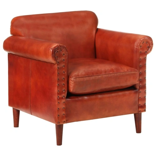 Фотьойл, тъмнокафяв, естествена кожа ➤ топ цена ➤ sorbe.bg