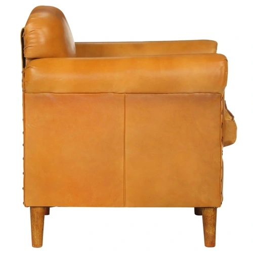 Фотьойл, жълтокафяв, естествена кожа ➤ топ цена ➤ sorbe.bg