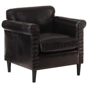 Фотьойл, черен, естествена кожа