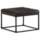 Пуф, черен, 62x62x47 см, естествена кожа