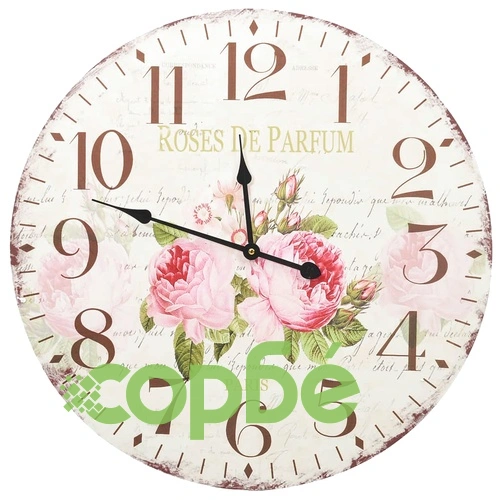 Винтидж стенен часовник Цветя, 60 см ➤ топ цена ➤ sorbe.bg