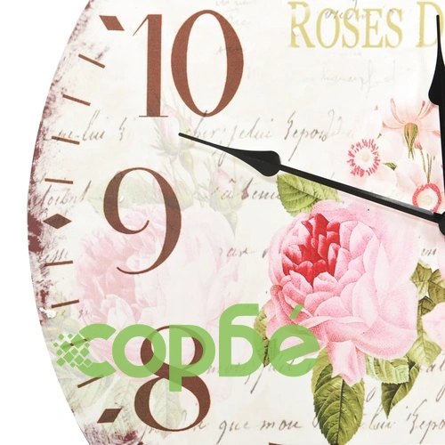 Винтидж стенен часовник Цветя, 60 см ➤ топ цена ➤ sorbe.bg