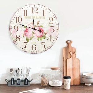 Винтидж стенен часовник Цветя, 60 см