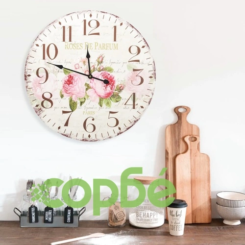 Винтидж стенен часовник Цветя, 60 см ➤ топ цена ➤ sorbe.bg