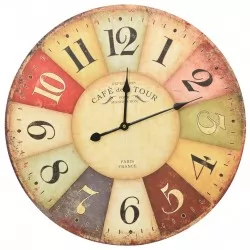 Винтидж стенен часовник, цветен, 60 см