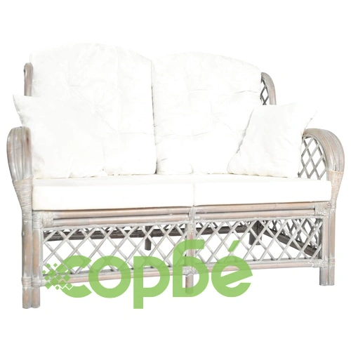 2-местен диван, сив, ратан ➤ топ цена ➤ sorbe.bg