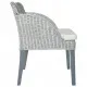 Трапезен стол с възглавница, сив, естествен ратан