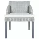 Трапезни столове с възглавници 2 бр сиви естествен ратан