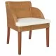Трапезни столове с възглавници 2 бр светлокафяв естествен ратан