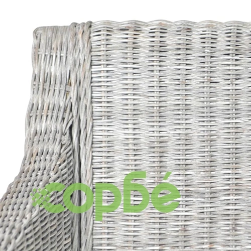 Трапезни столове с възглавници 2 бр сиви естествен ратан ➤ топ цена ➤ sorbe.bg