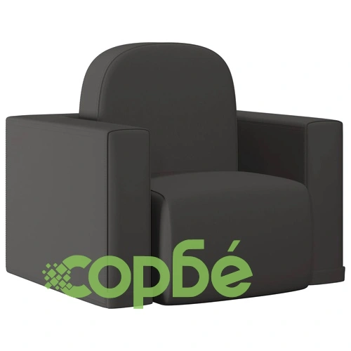 2-в-1 детски диван, черен, изкуствена кожа ➤ топ цена ➤ sorbe.bg
