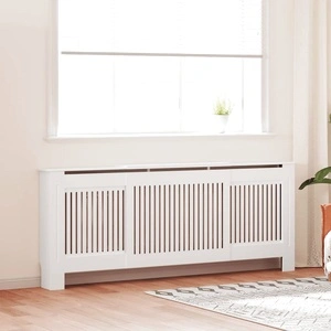 МДФ параван за радиатор, бял, 205 см