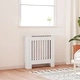 МДФ параван за радиатор, бял, 78 см