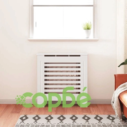 МДФ параван за радиатор, бял, 78 см ➤ топ цена ➤ sorbe.bg