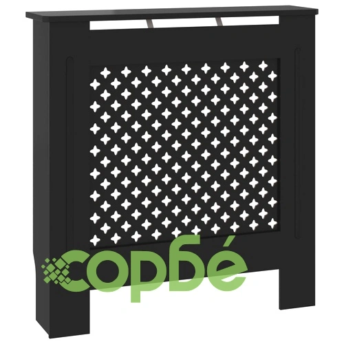 МДФ параван за радиатор, черен, 78 см ➤ топ цена ➤ sorbe.bg