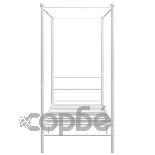 Рамка за легло с балдахин, бяла, метал, 100x200 cм ➤ топ цена ➤ sorbe.bg