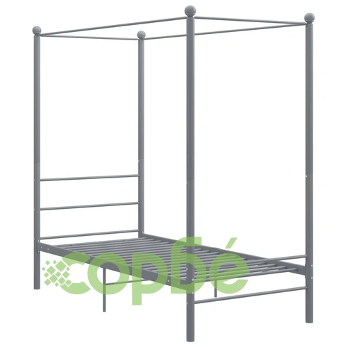 Рамка за легло с балдахин, сива, метал, 100x200 cм ➤ топ цена ➤ sorbe.bg