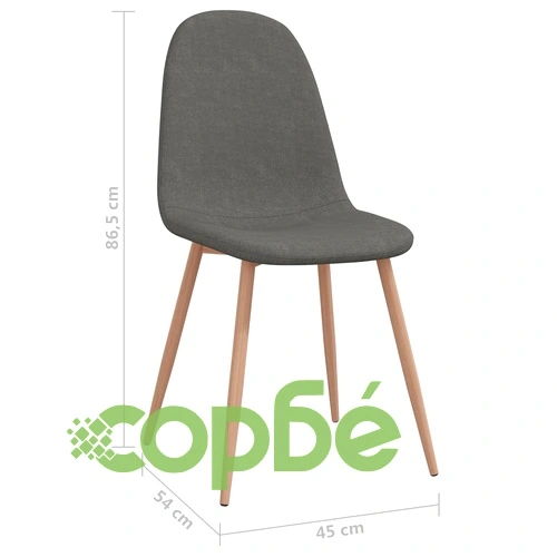 Трапезни столове, 2 бр, тъмносиви, текстил ➤ топ цена ➤ sorbe.bg