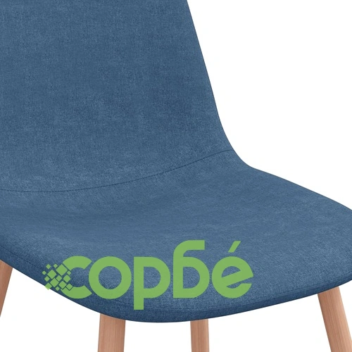 Трапезни столове, 2 бр, сини, текстил ➤ топ цена ➤ sorbe.bg