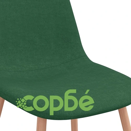 Трапезни столове, 2 бр, зелени, текстил ➤ топ цена ➤ sorbe.bg