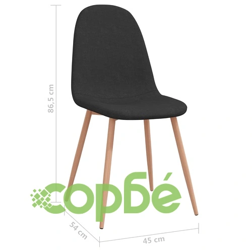 Трапезни столове, 2 бр, черни, текстил ➤ топ цена ➤ sorbe.bg