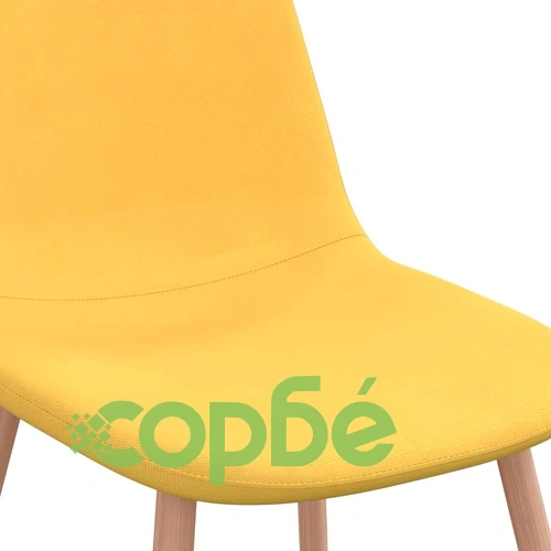 Трапезни столове, 4 бр, горчица, текстил ➤ топ цена ➤ sorbe.bg