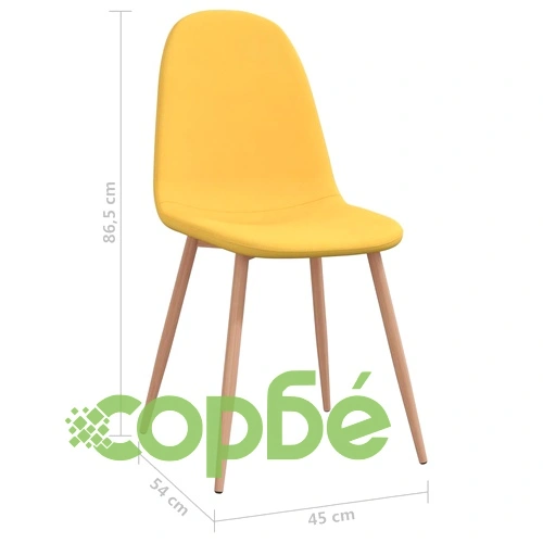 Трапезни столове, 4 бр, горчица, текстил ➤ топ цена ➤ sorbe.bg