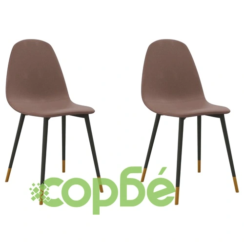 Трапезни столове, 2 бр, таупе, текстил ➤ топ цена ➤ sorbe.bg